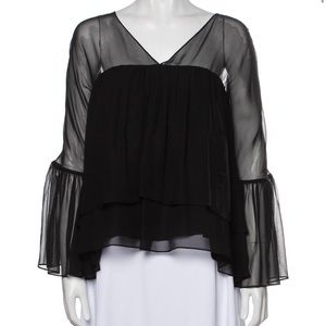 Elizabeth and James Silk V-Neck Blouse